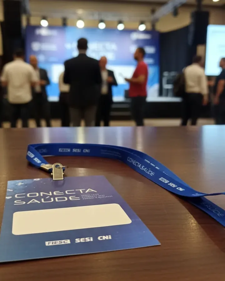 Crachás e cordões personalizados para evento