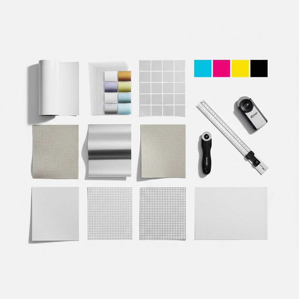 Diversos materiais de impressão profissional