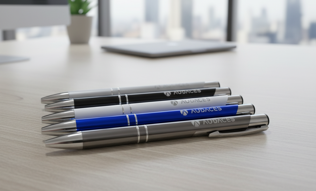 Caneta metálica com gravação laser